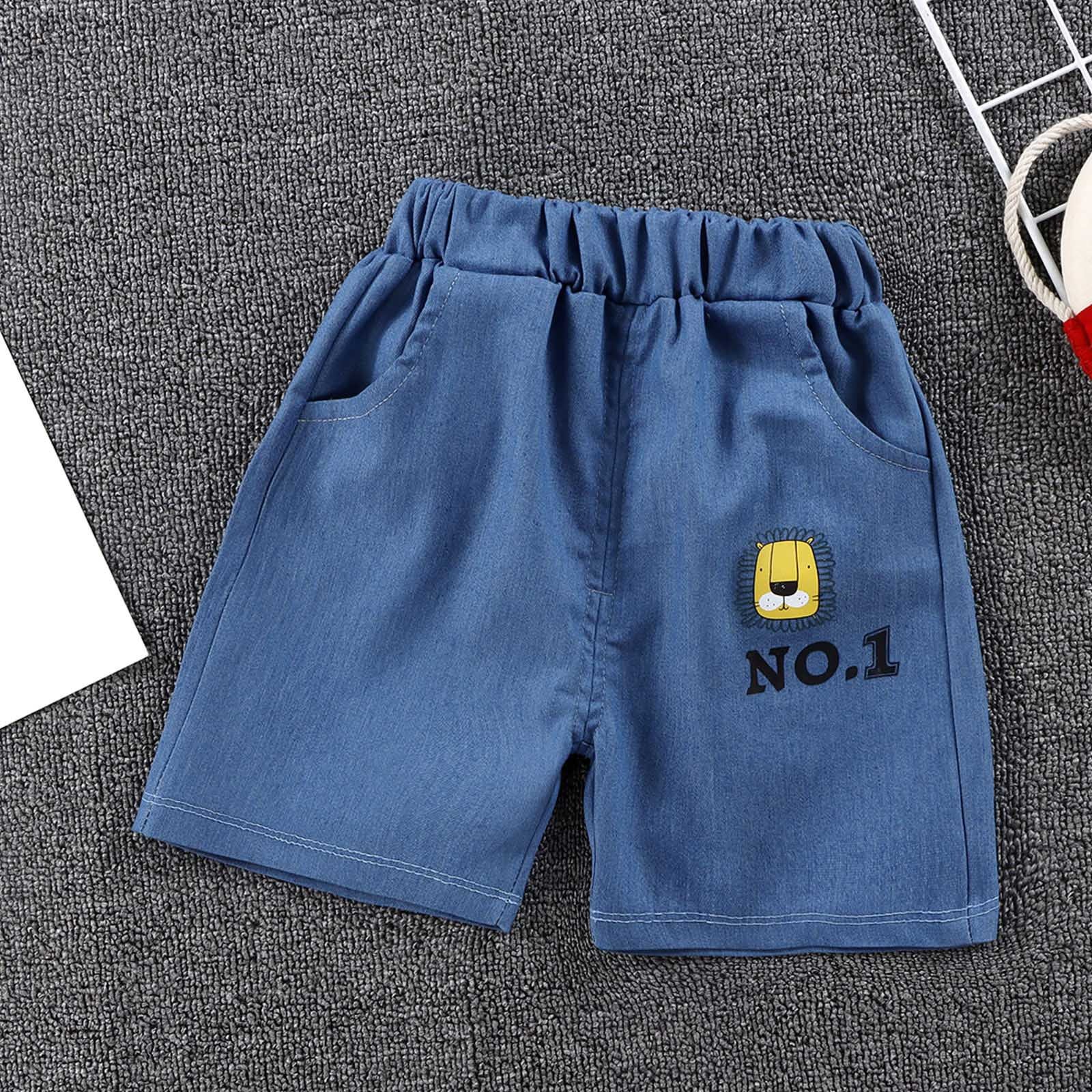 uublik Basketball Shorts Boys Girls Size 6M-6 Elastic Waist Straight Leg Jean Shorts Casual Summer Skort Navy